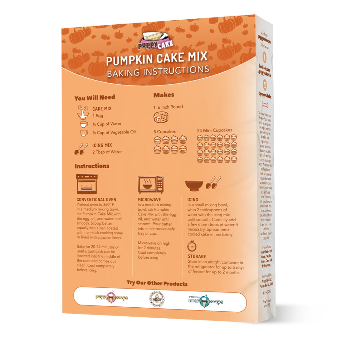 Puppy Cake - Premium Pumpkin Wheat Free Cake Mix and Frosting