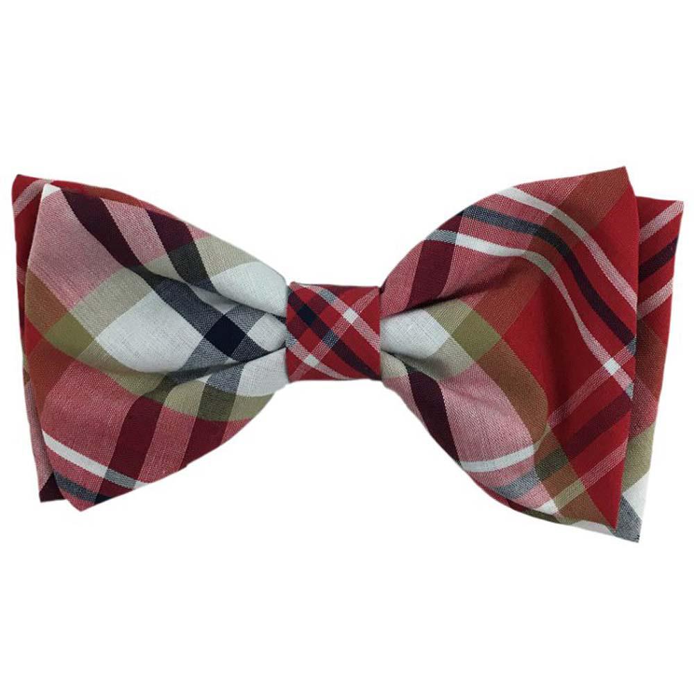 Huxley &amp; Kent - Red Madras Bow Tie