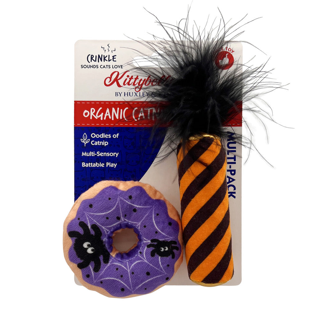 Kittybelles - Spiderweb Donut &amp; Black Flame Candle 2pk